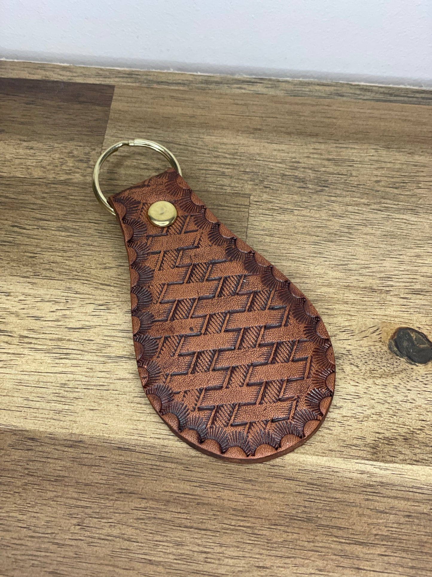 Basket weave keychain