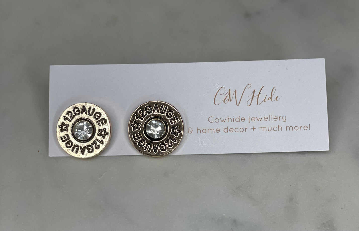 12 gauge shell stud earrings