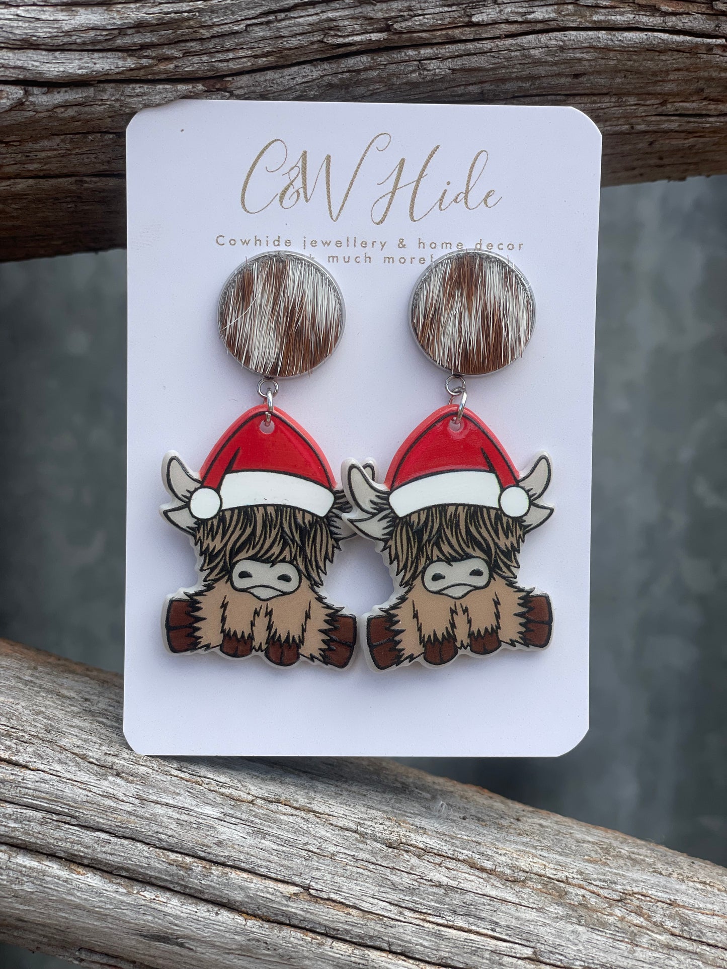 Highlander & hide Christmas earrings
