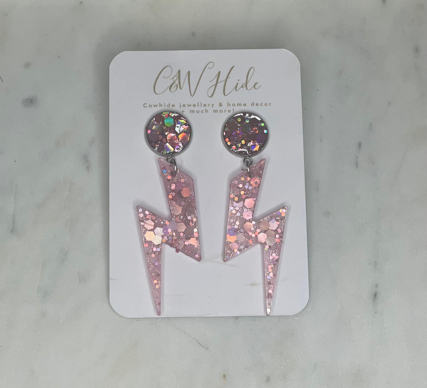 Lightning bolt stud earrings