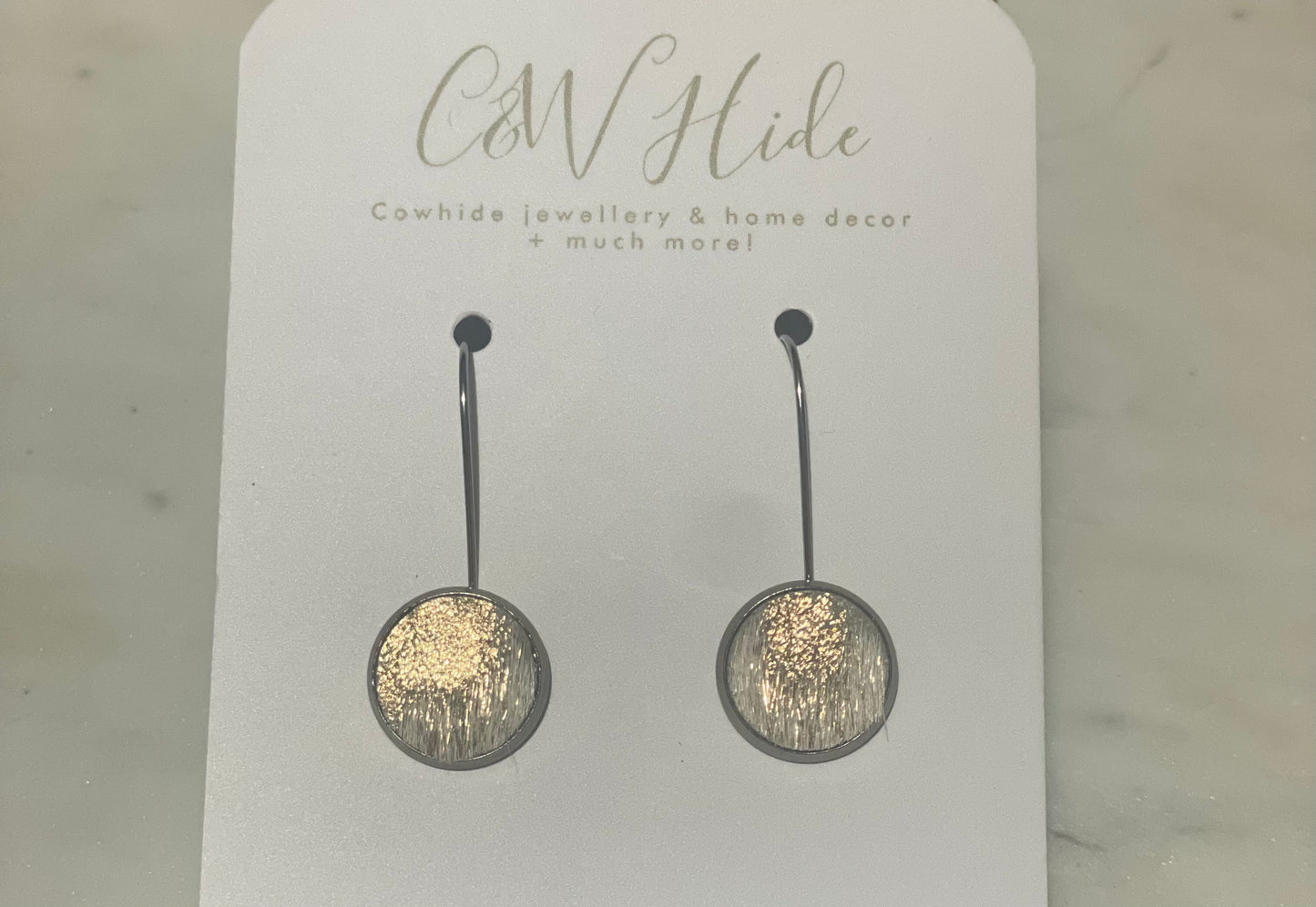 12mm Gold acid washed Cowhide hoop earrings