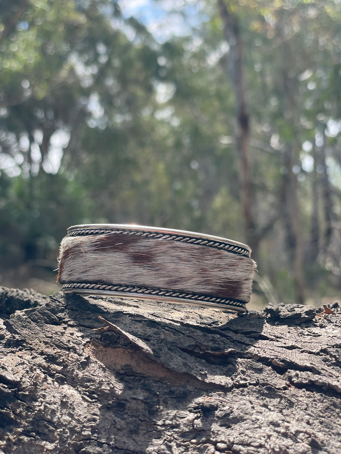 Cowhide cuff bracelet