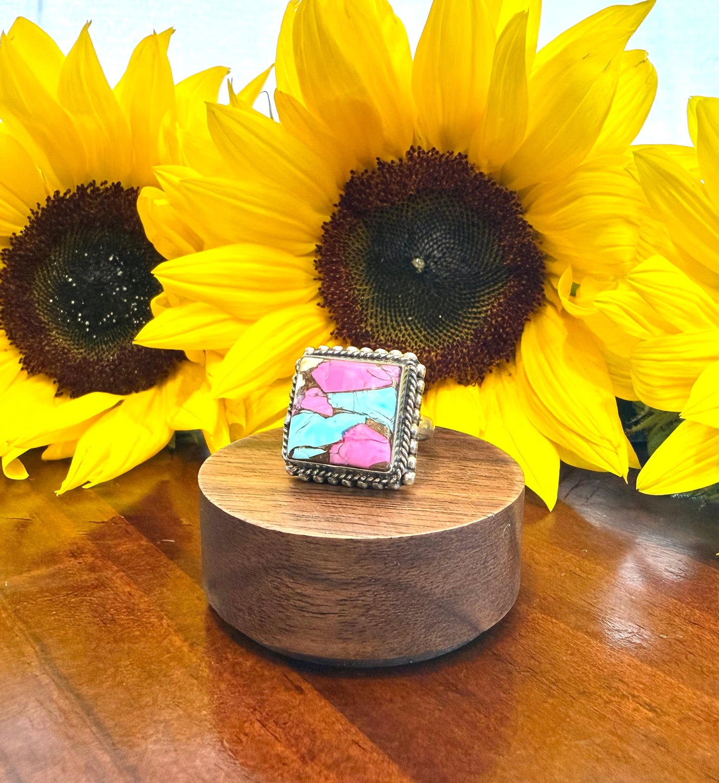 Cotton Candy Turquoise •Georgia• ring