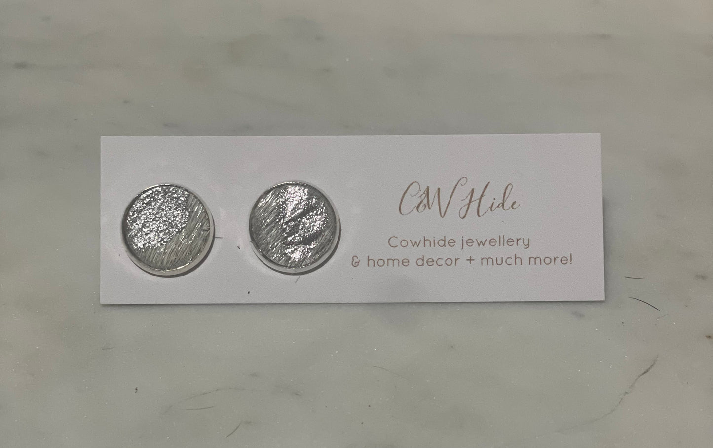 12mm silver acid washed Cowhide stud