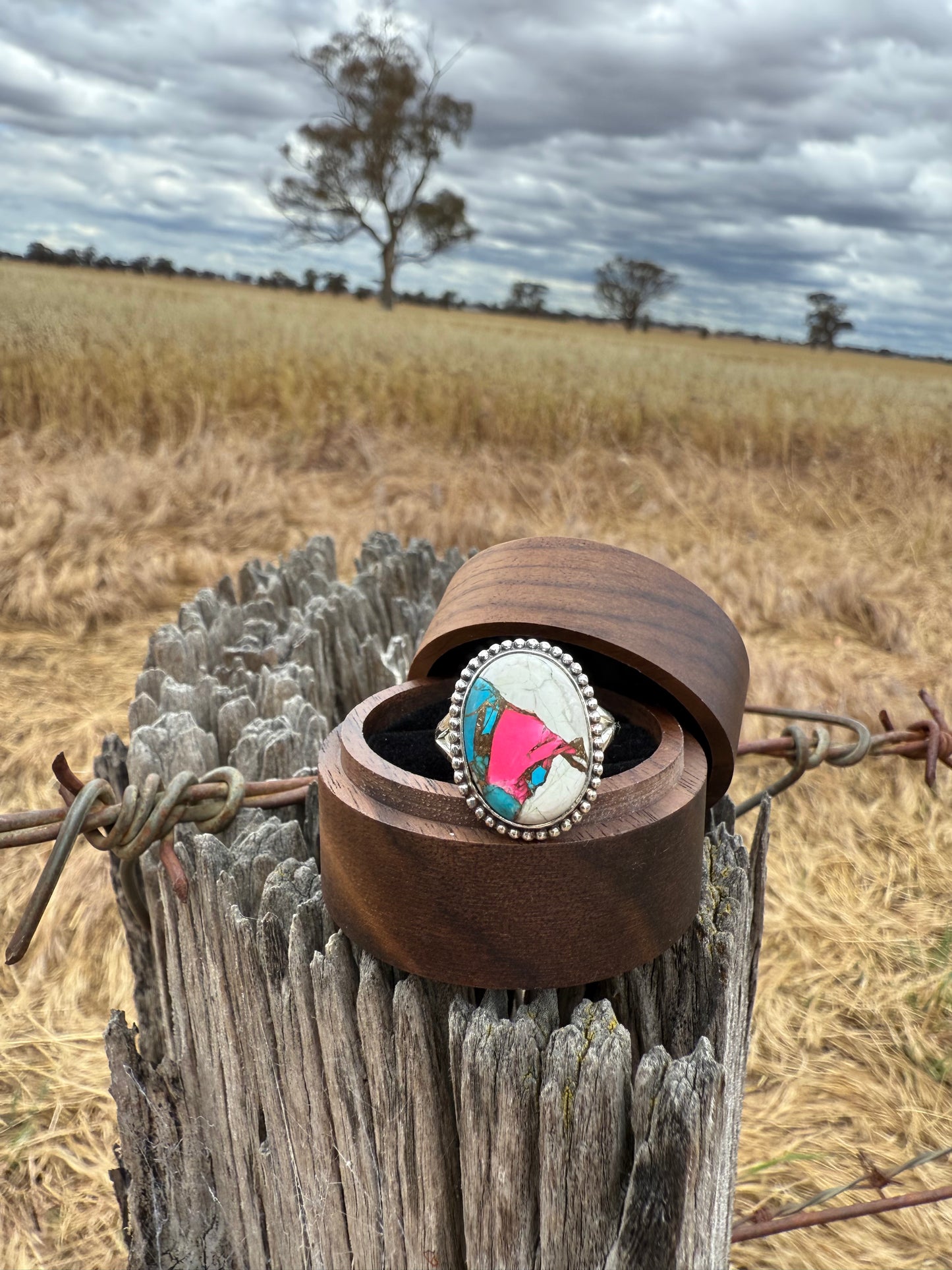 Cotton Candy Turquoise Sterling Silver ring