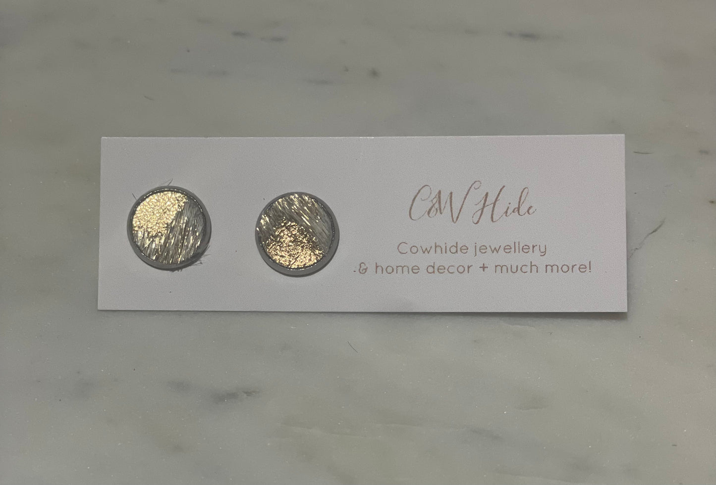 10mm Gold acid washed Cowhide stud