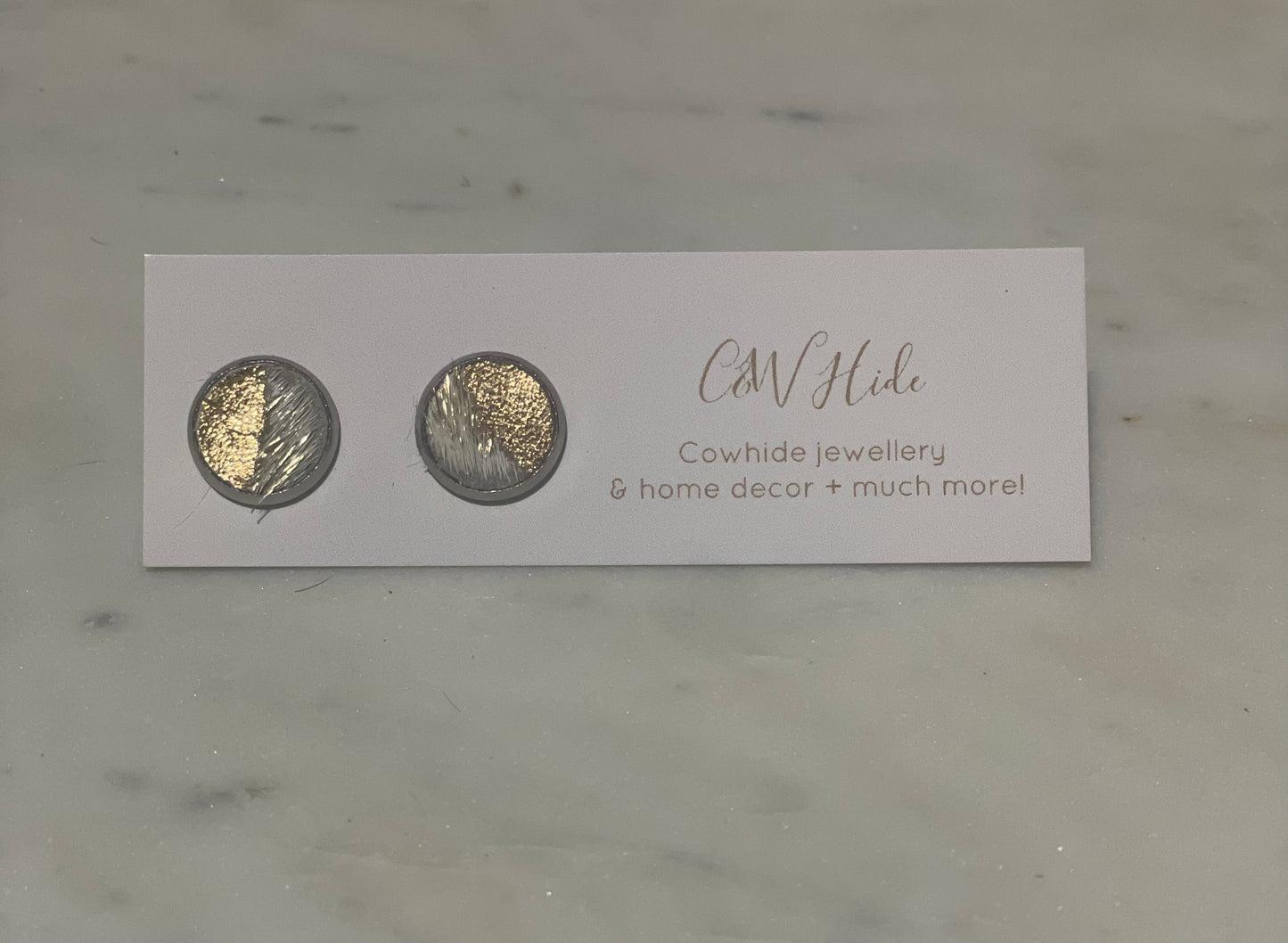 10mm Gold acid washed Cowhide stud