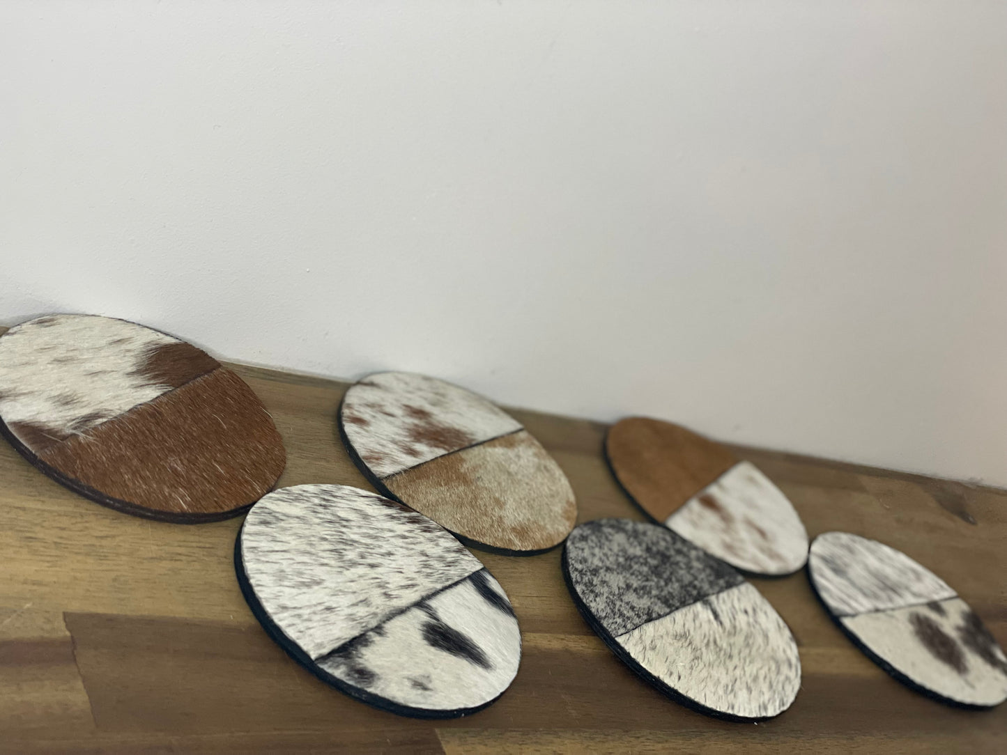 Cowhide 6 coaster pack