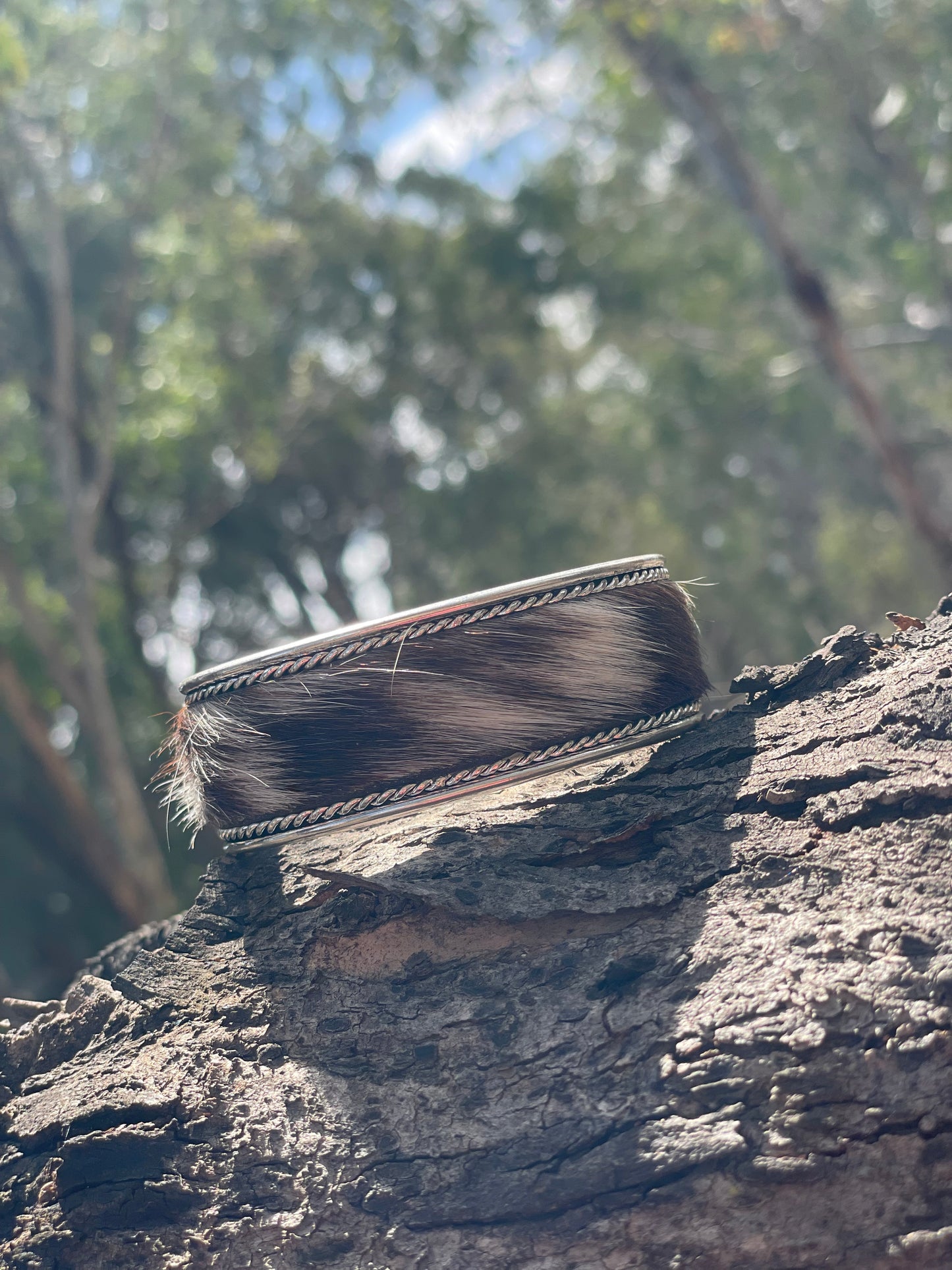 Cowhide cuff bracelet