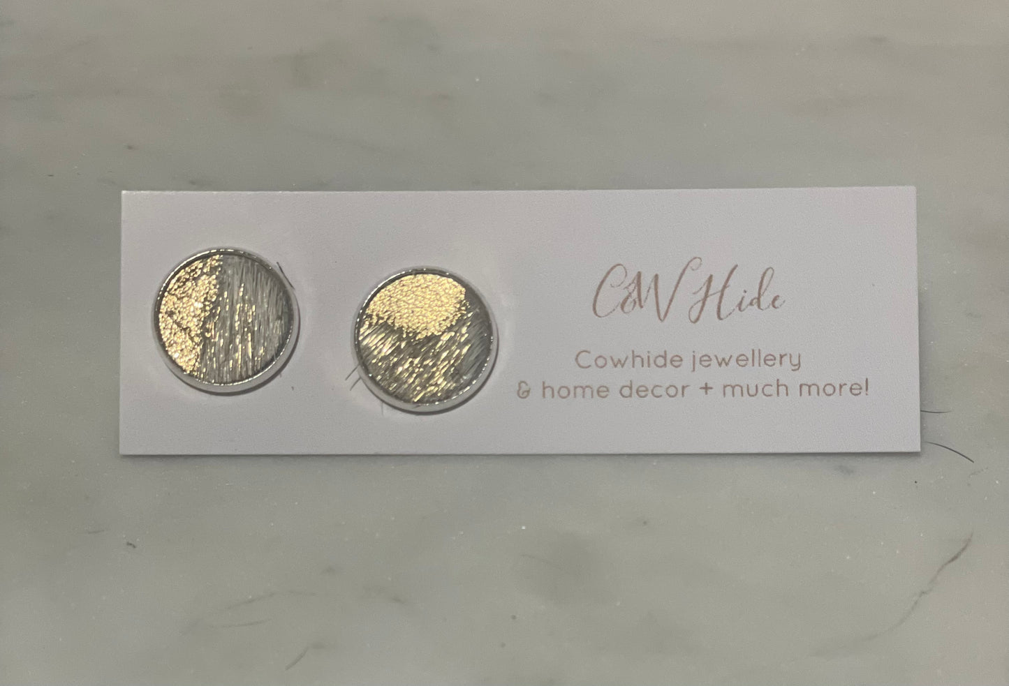 12mm Gold acid washed Cowhide stud