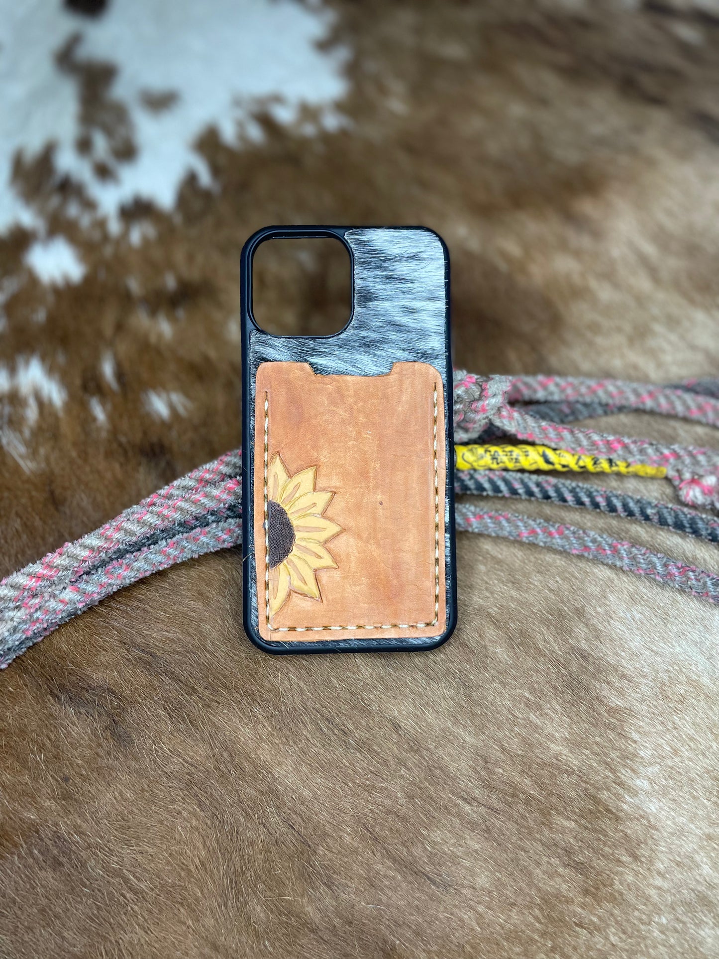 Hide iPhone 13PRO MAX phone case with leather card holder