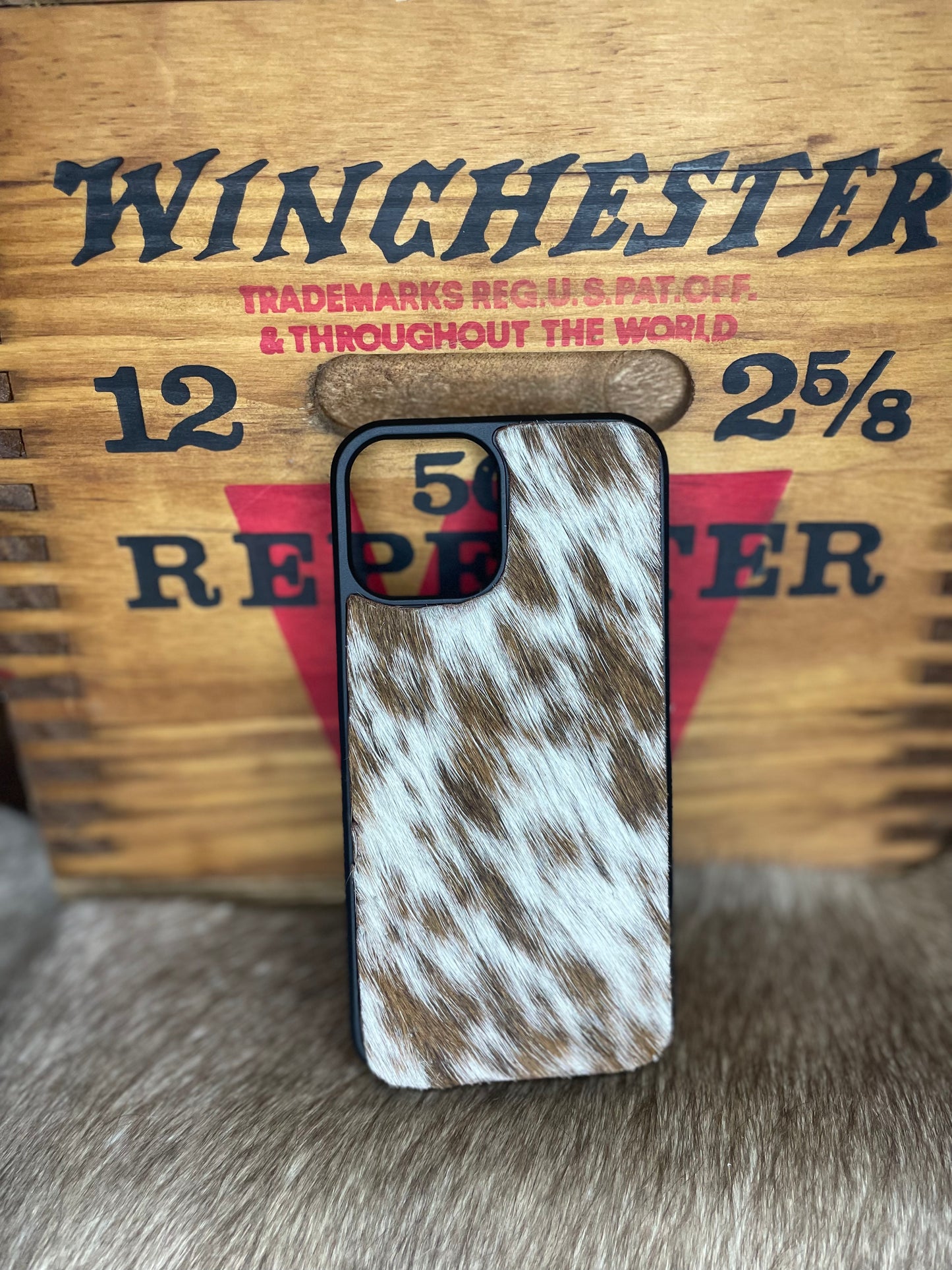 Cowhide iPhone 12 phone case