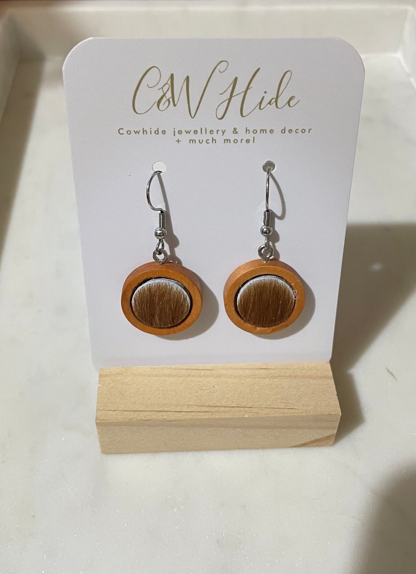 Wood & Hide drop Earrings