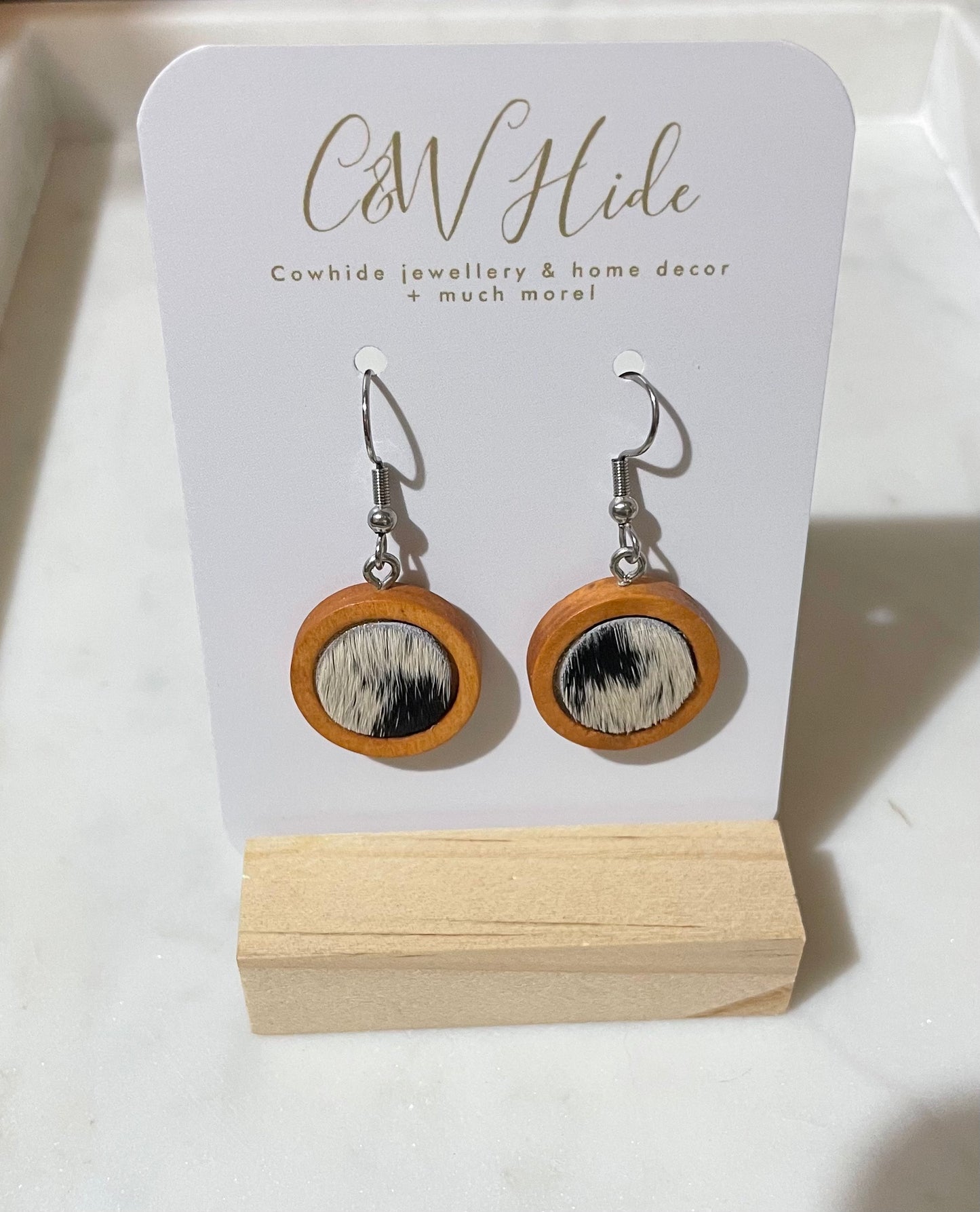 Wood & Hide drop Earrings