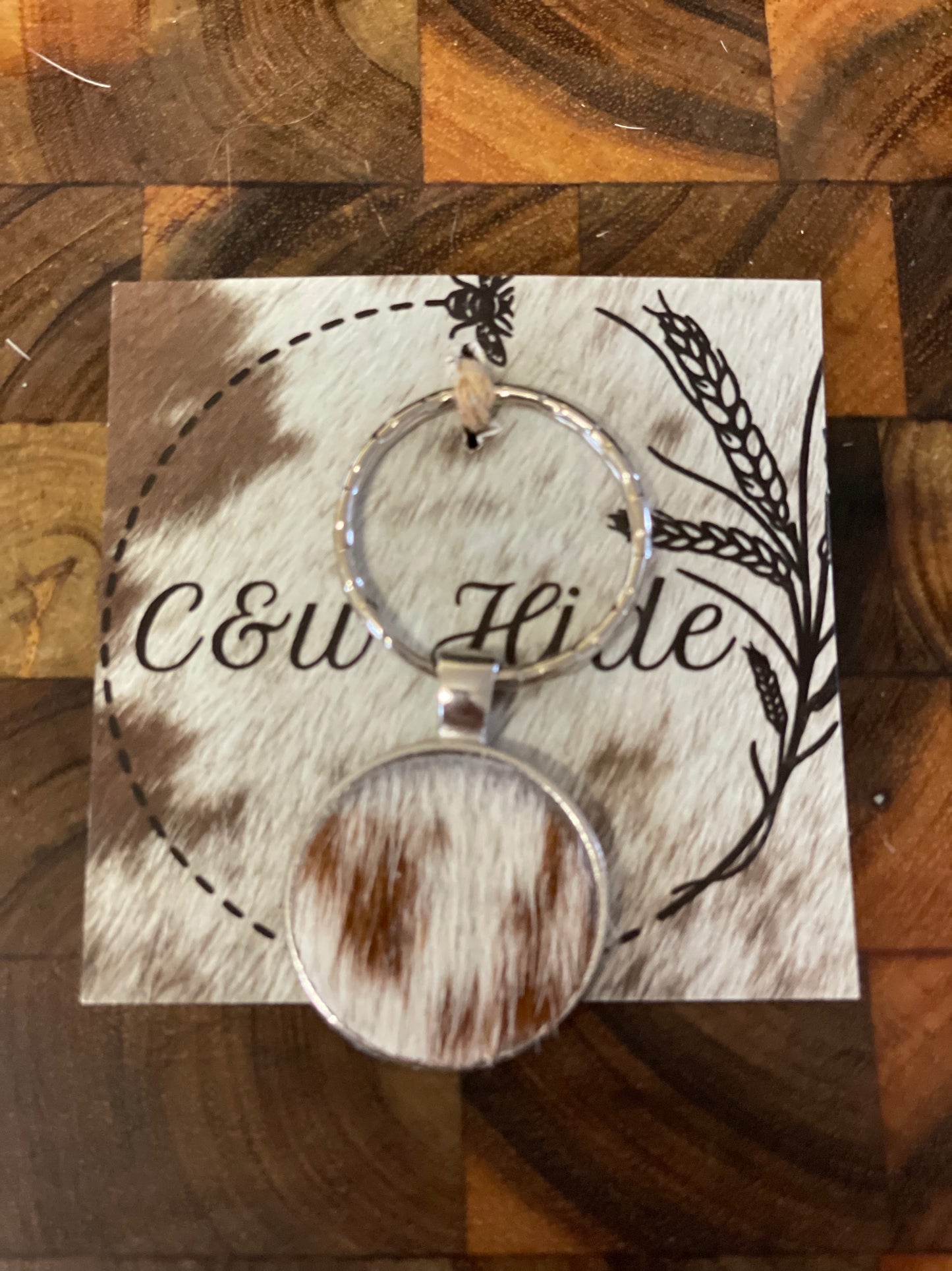 Cowhide key ring
