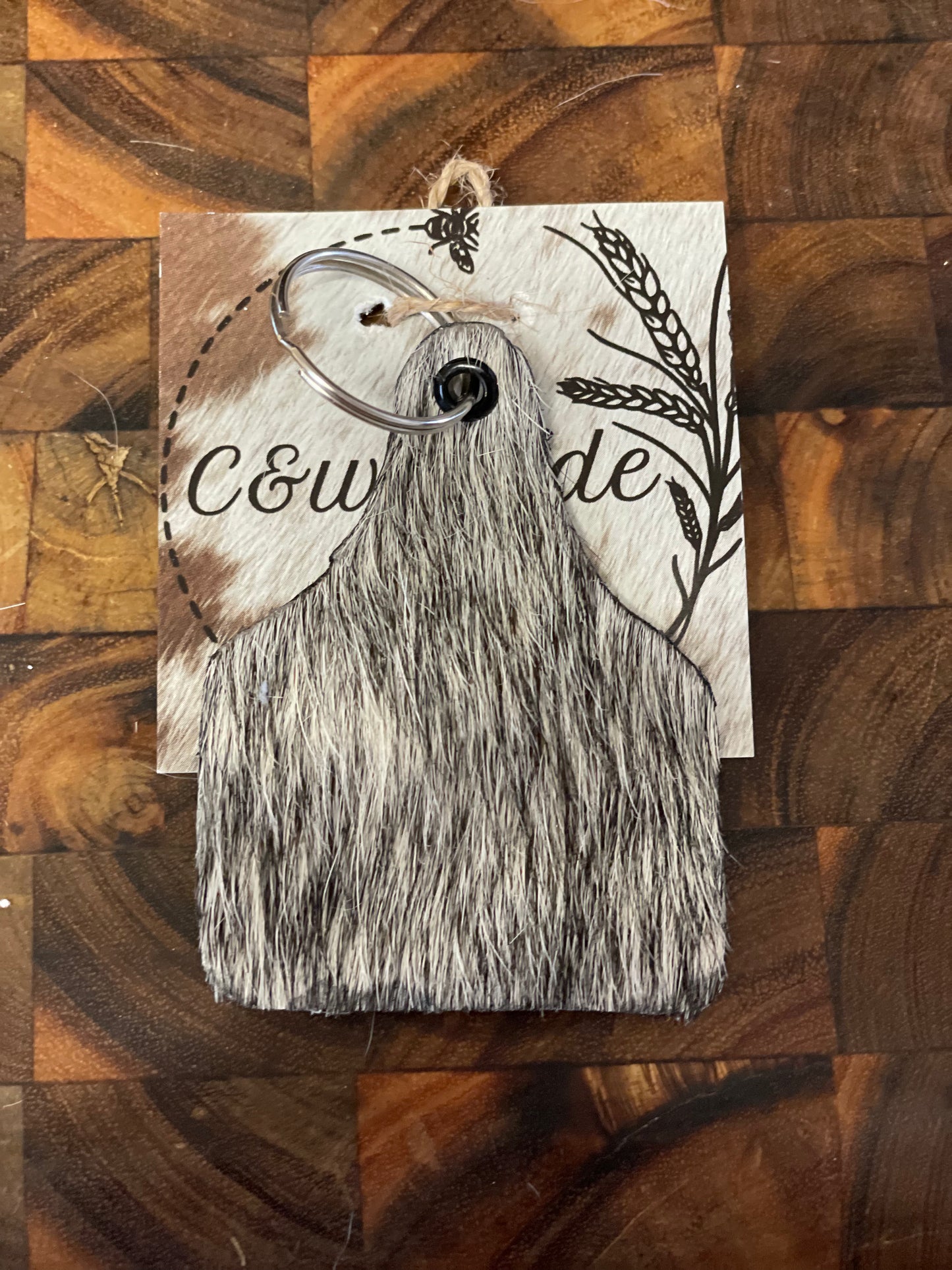 Cattle tag key ring