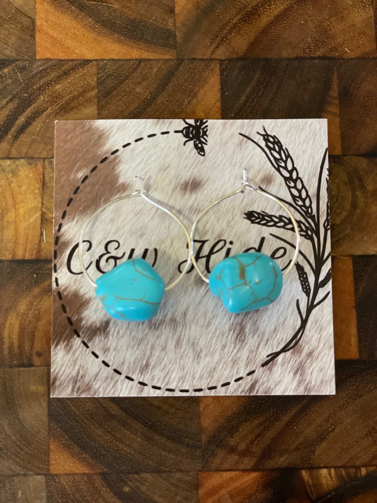 Turquoise hoop earrings