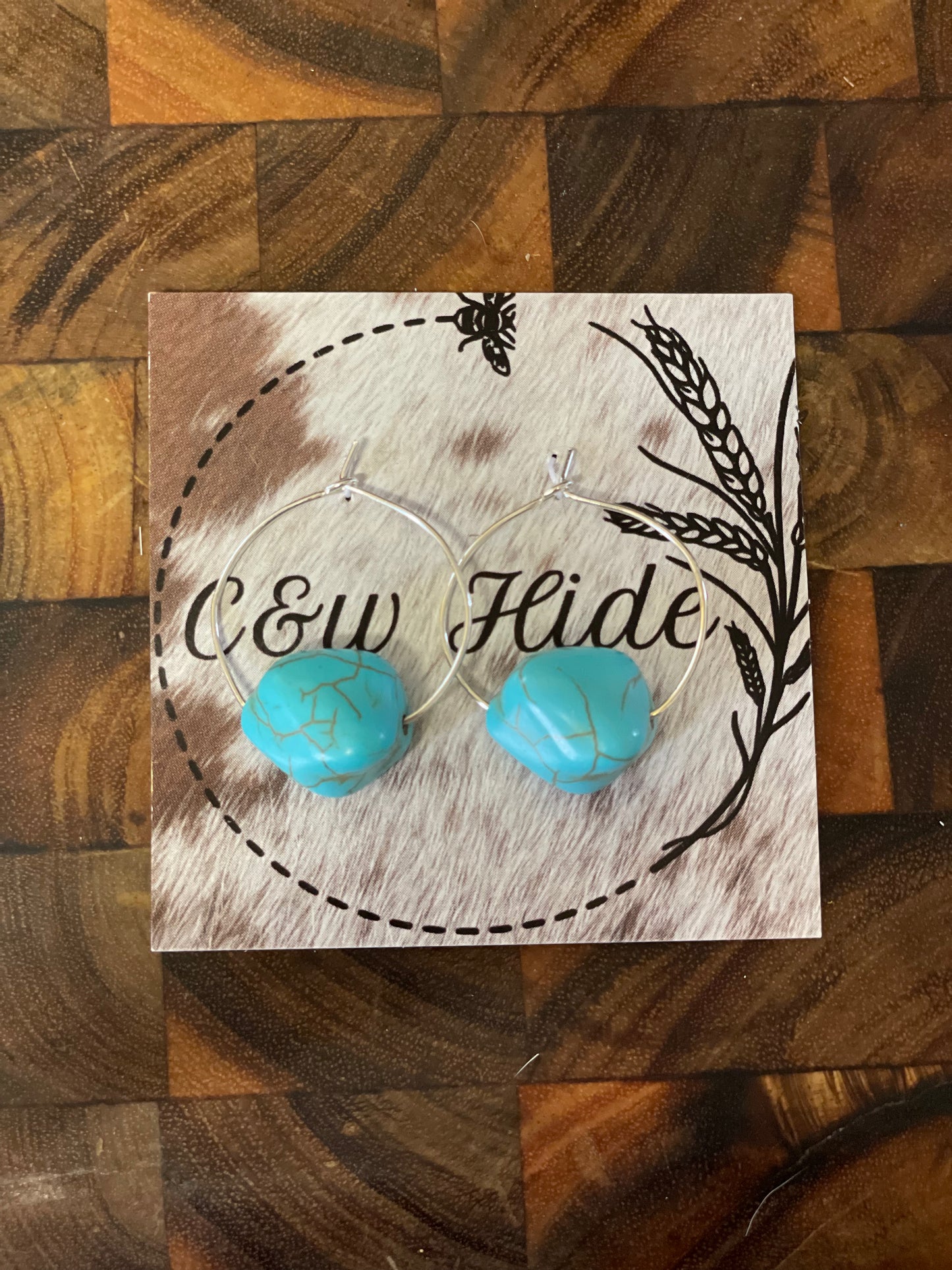 Turquoise hoop earrings