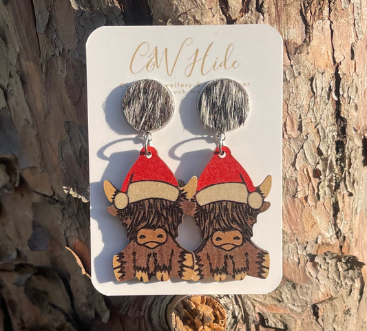 Highlander & hide Christmas earrings