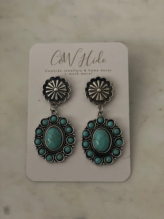 Bolo turquoise dangle earrings