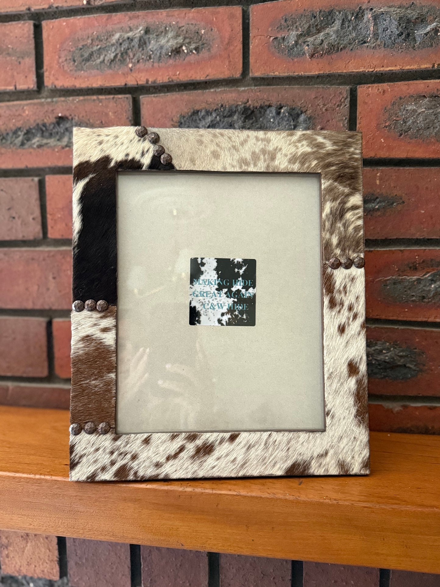 8X10 multi coloured cowhide photo frame