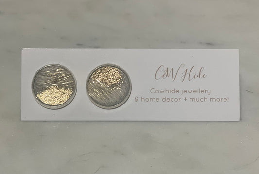 14mm Gold acid washed Cowhide stud