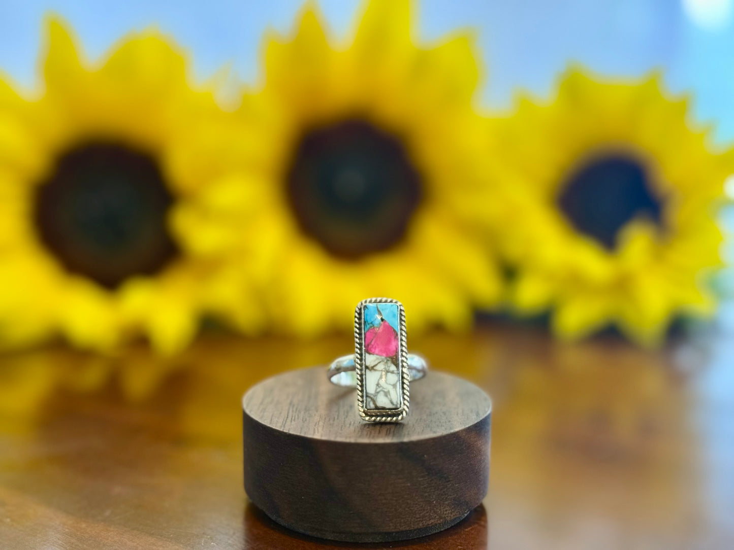 Genuine Cotton Candy Turquoise•MEL• Ring