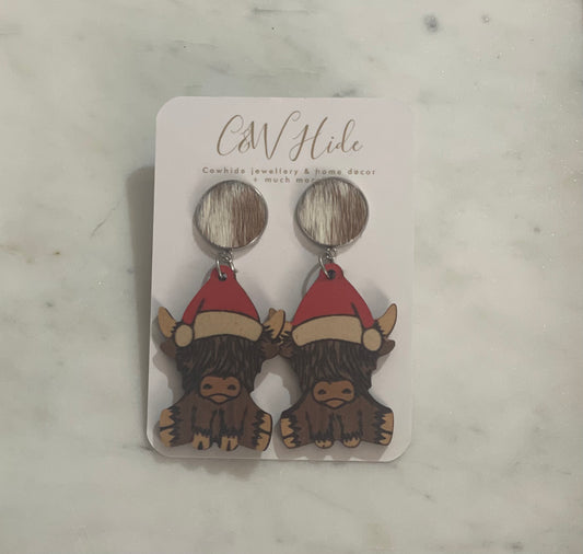 Highlander & hide Christmas earrings