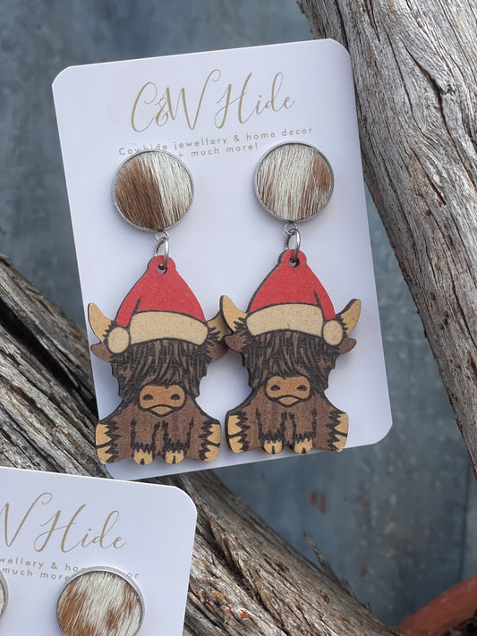 Highlander & hide Christmas earrings