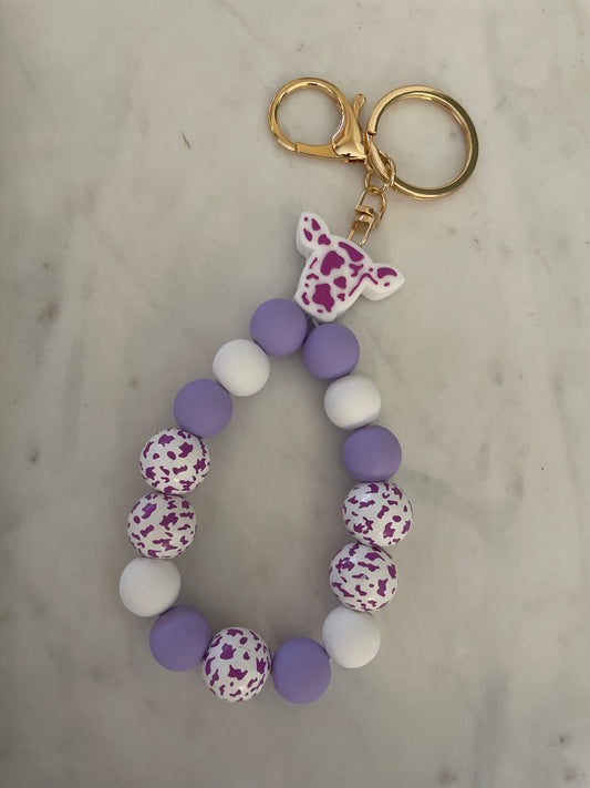 Lilac Cow Wristlet