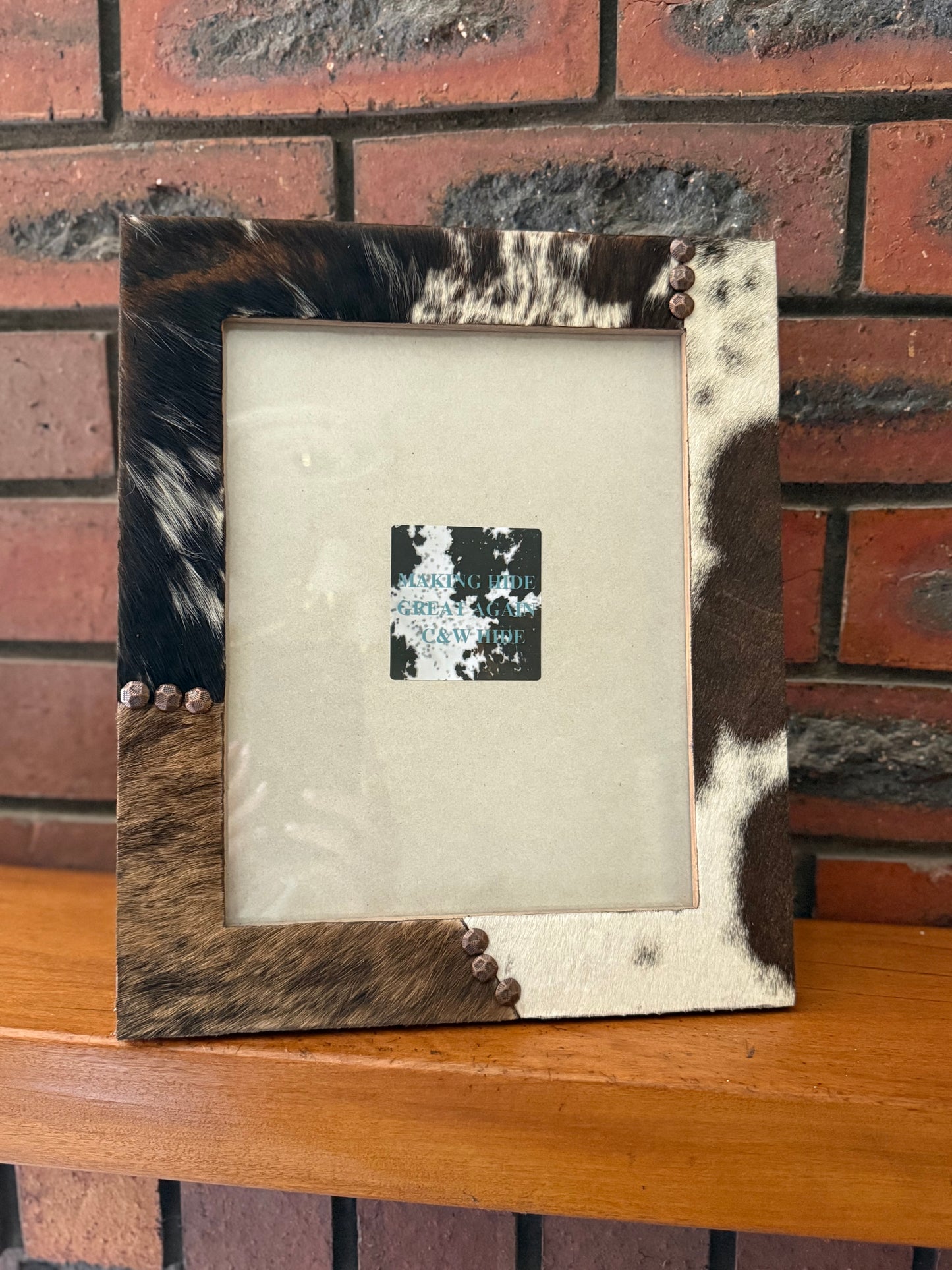 8X10 multi coloured cowhide photo frame