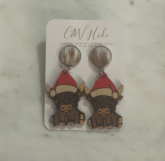 Highlander & hide Christmas earrings