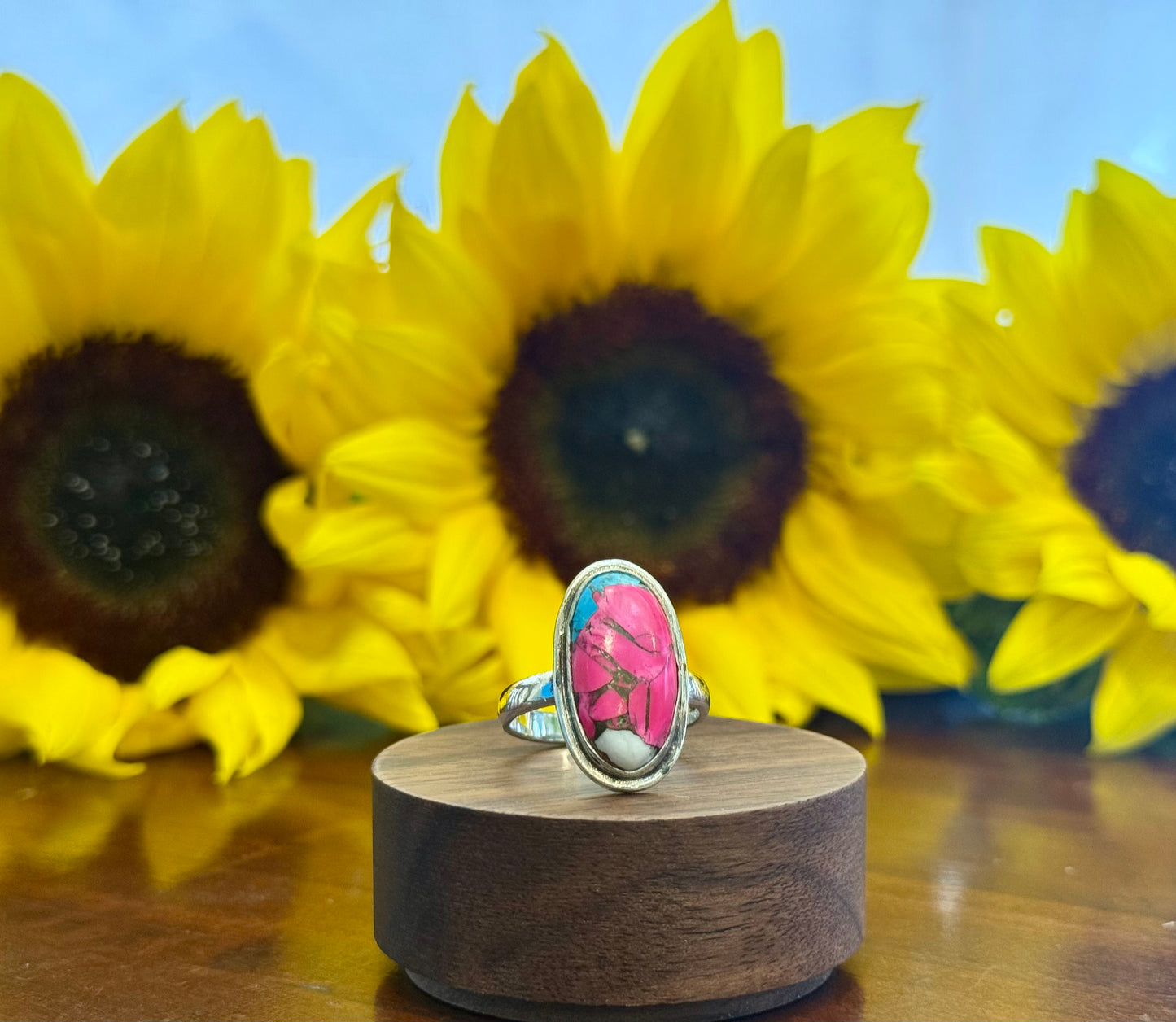 Genuine Cotton Candy Turquoise•Billie• Ring
