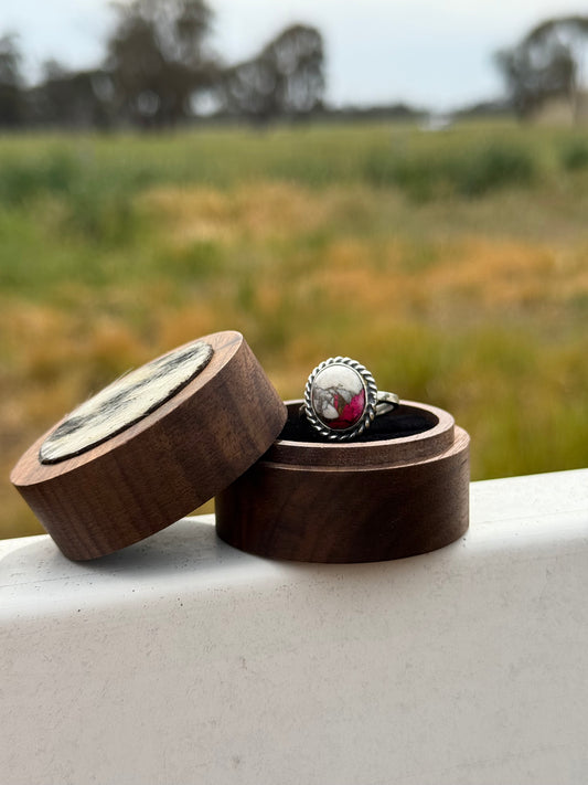 Genuine cotton candy “Candice”turquoise sterling silver ring