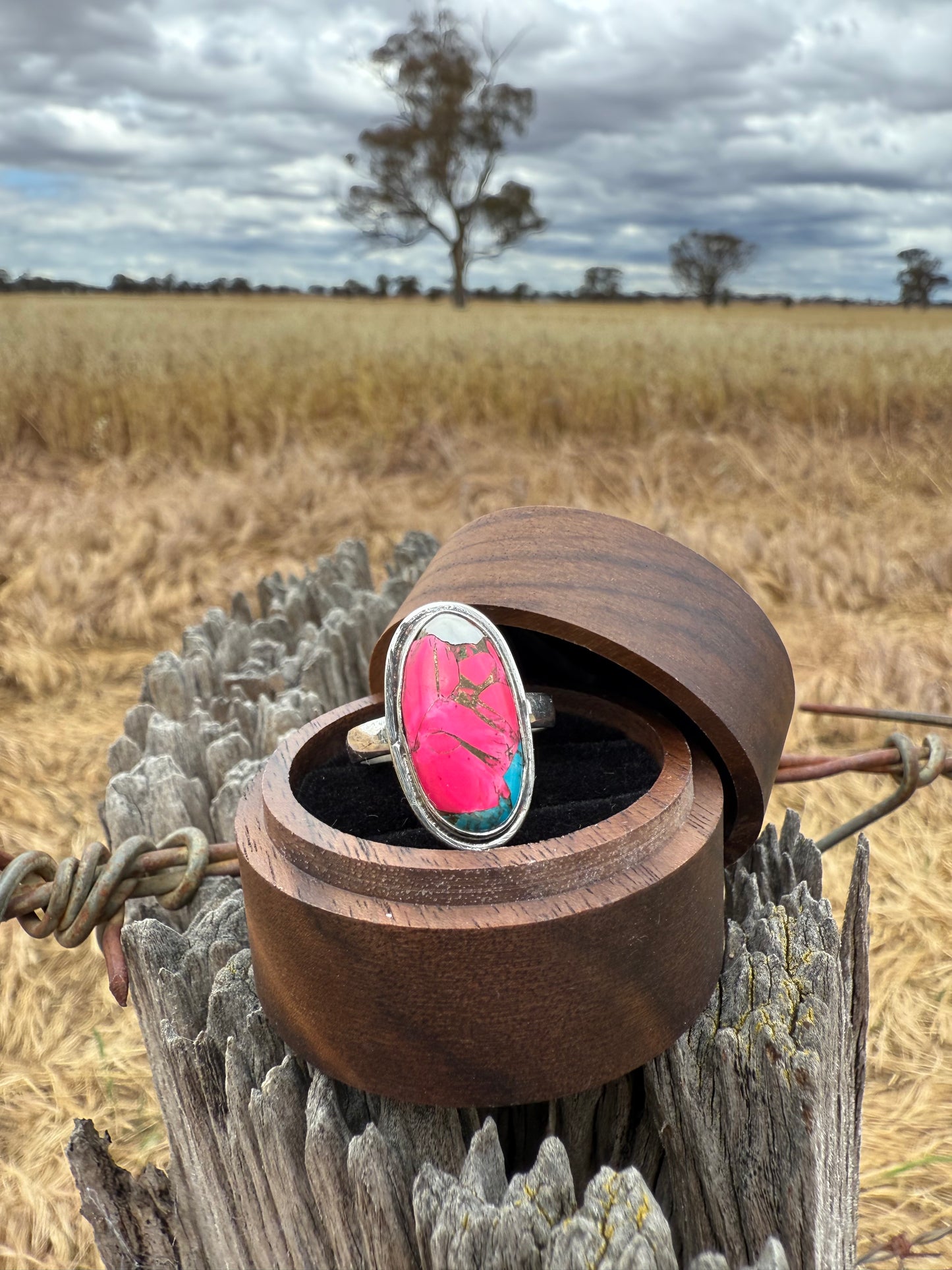 Cotton Candy Turquoise Sterling silver ring