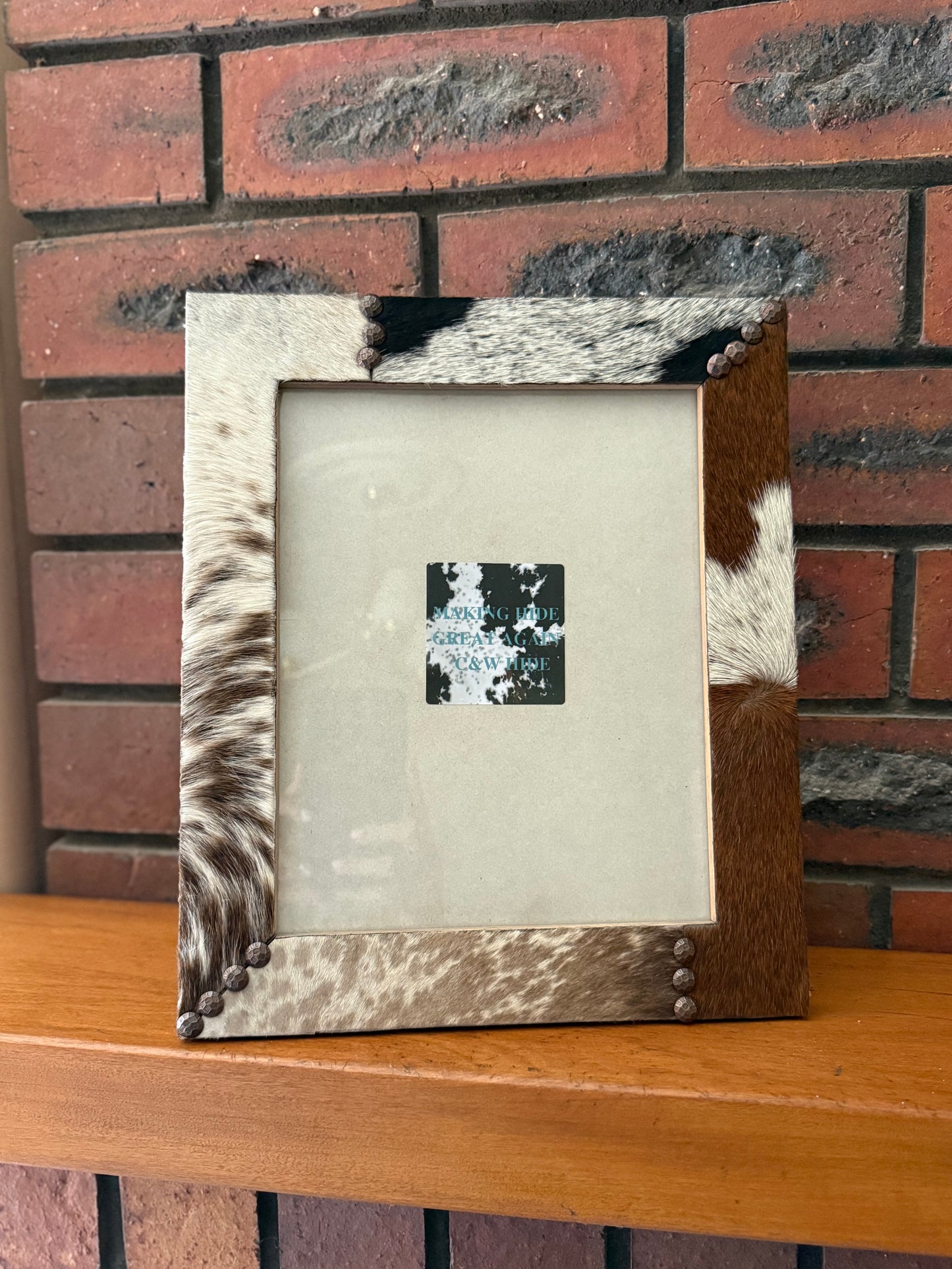 8X10 multi coloured cowhide photo frame