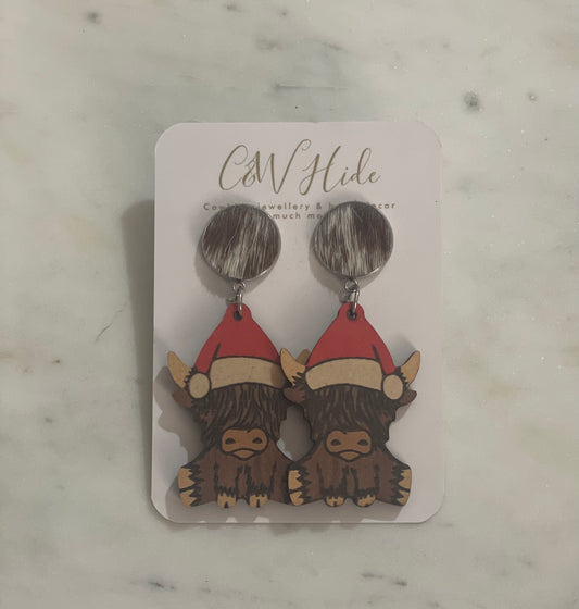 Highlander & hide Christmas earrings