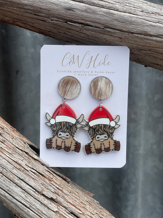 Highlander & hide Christmas earrings