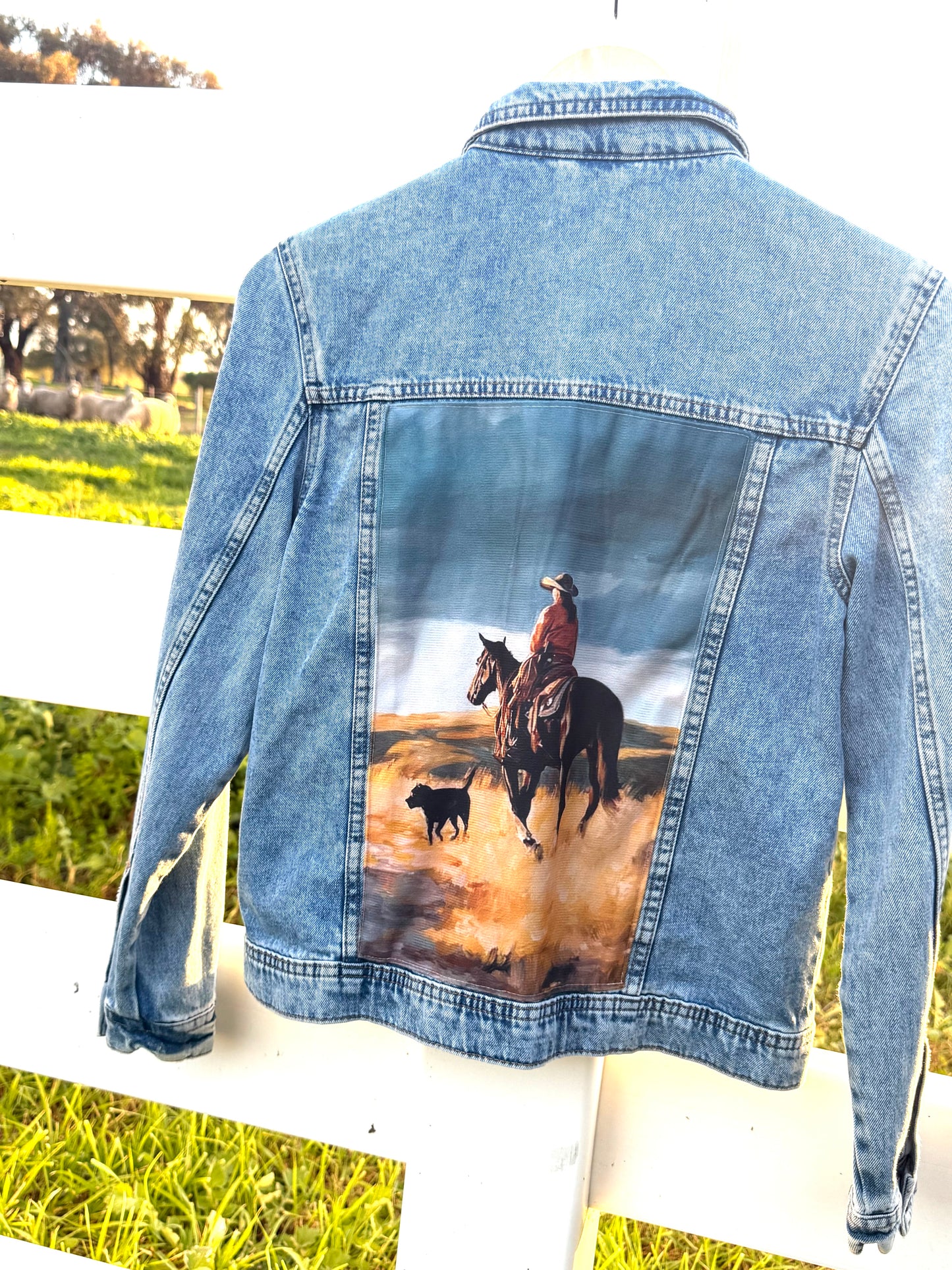 A Cowgirl & her dog Denim jacket
