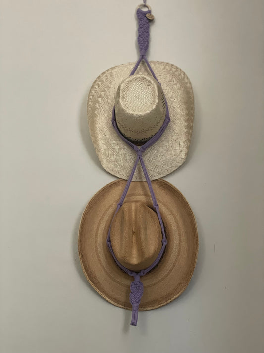 Lilac- Double macramé hat hanger