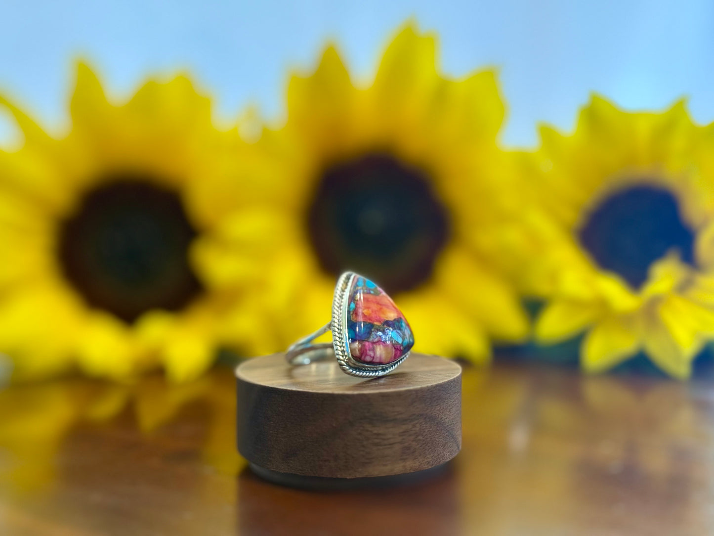 Purple Oyster Turquoise •Bella• Ring