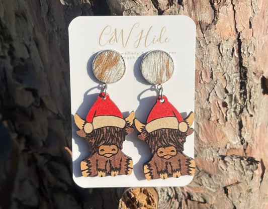 Highlander & hide Christmas earrings