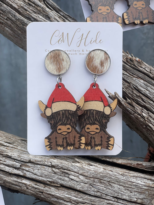 Highlander & hide Christmas earrings