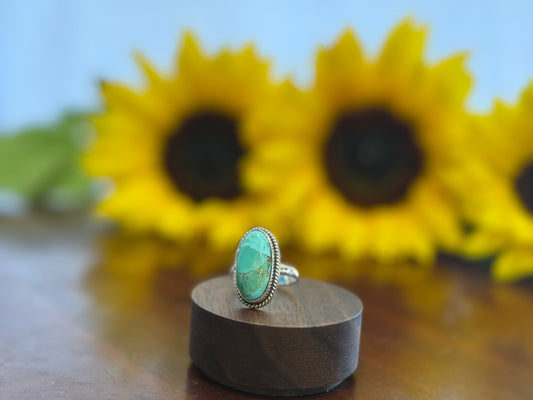 Genuine Kingman Turquoise•Penny• Ring
