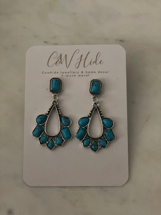 Double turquoise drop earrings