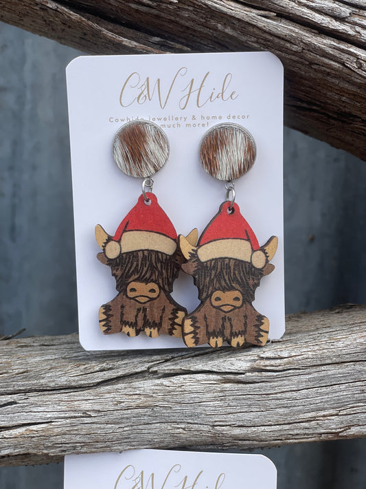 Highlander & hide Christmas earrings