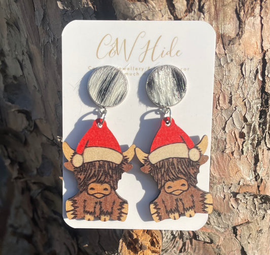 Highlander & hide Christmas earrings