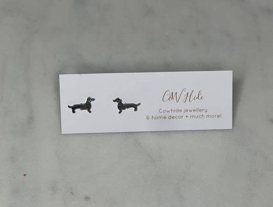 Mini Dachshund stud earrings