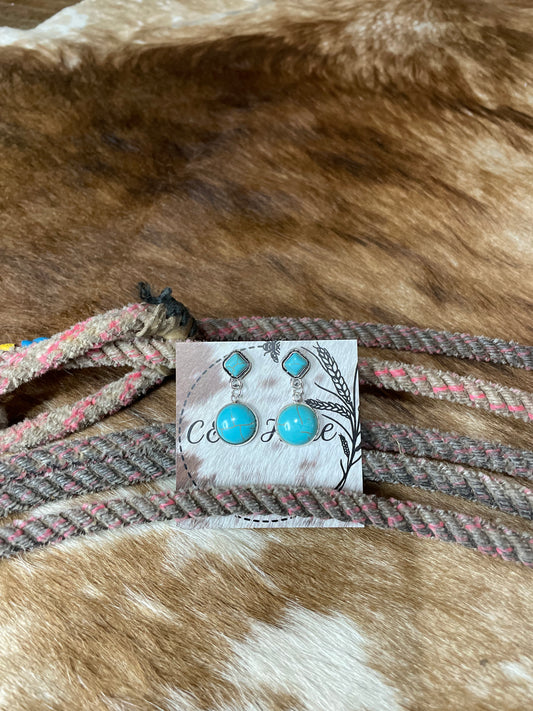 Turquoise stud & drop earrings