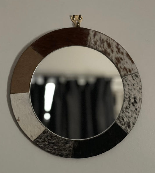 Cowhide mirror